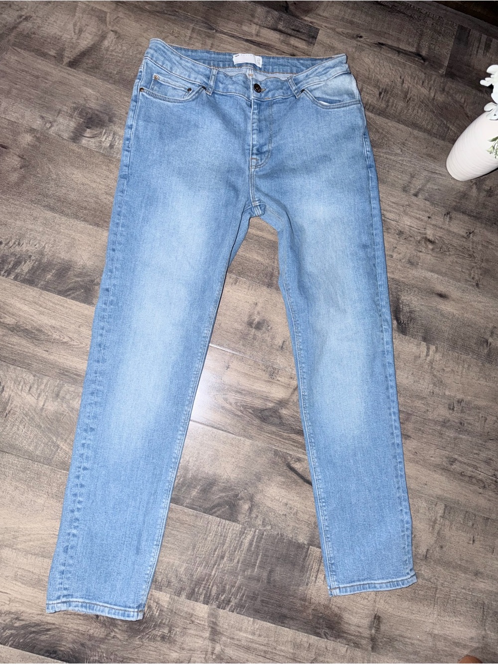 ASOS Light Blue High-Rise Straight Leg Jeans